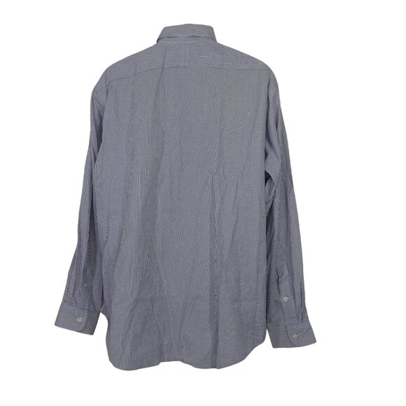 Ralph Lauren Slim Blake Blue White Stripe Button Down Shirt Men Size L Long Slv - Picture 5 of 12